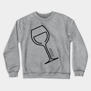 Hashtag No Filter Wine Glass and Logo - black Crewneck Sweatshirt